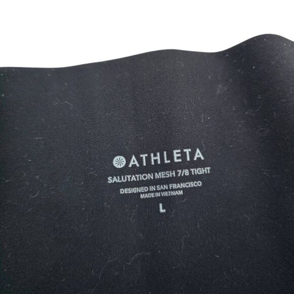 Athleta Salutation Mesh 7/8 Tight Ankle Legging Womens Large Black - Picture 3 of 5